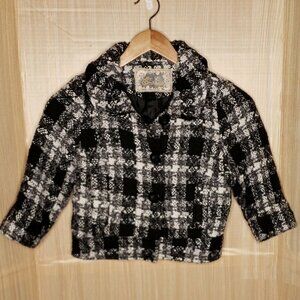 Emmelee Womens Tweed Wool Blend Cropped Blazer Medium